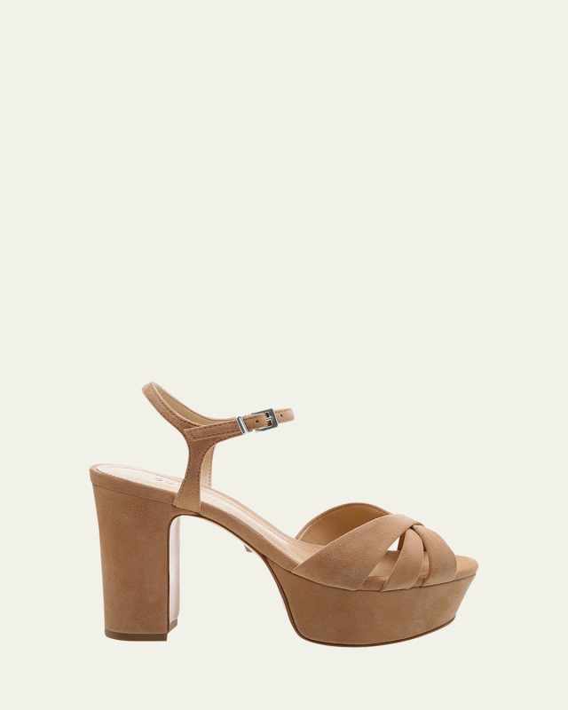 Keefa Nubuck Ankle-Strap Platform Sandals